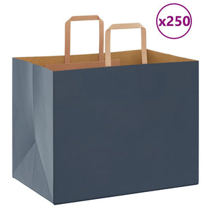 Sacchetti di Carta 250 pz con Manici Blu 32x22x24 cm