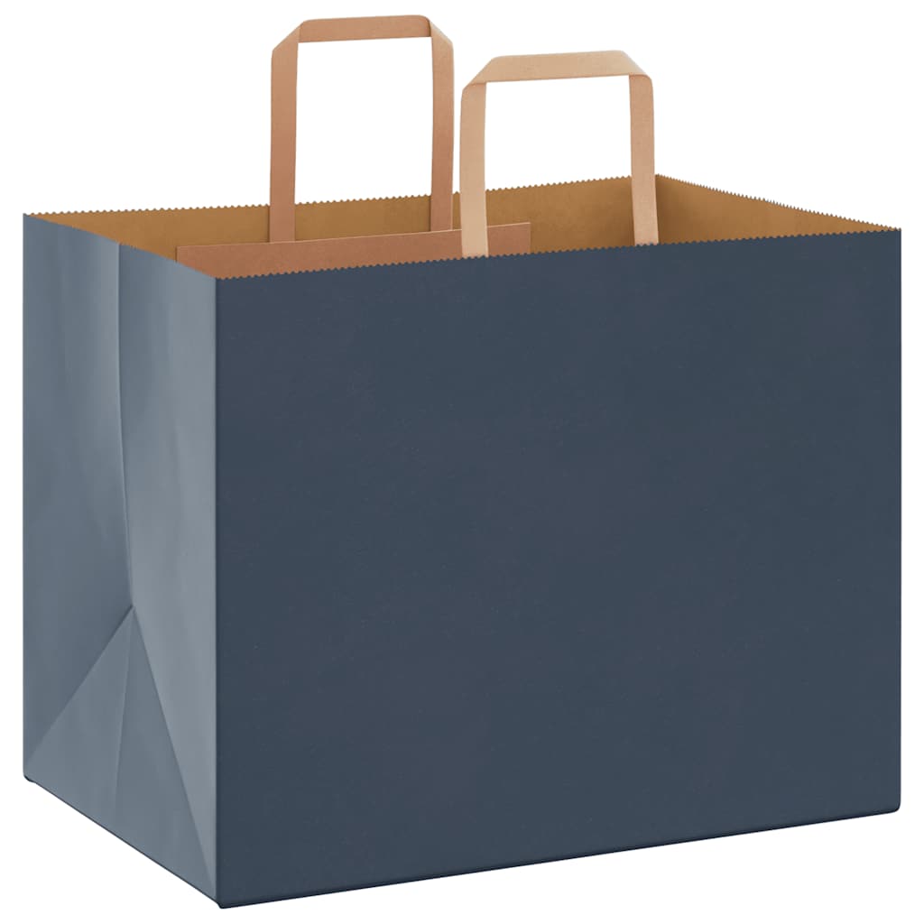 Sacchetti di Carta 250 pz con Manici Blu 32x22x24 cm
