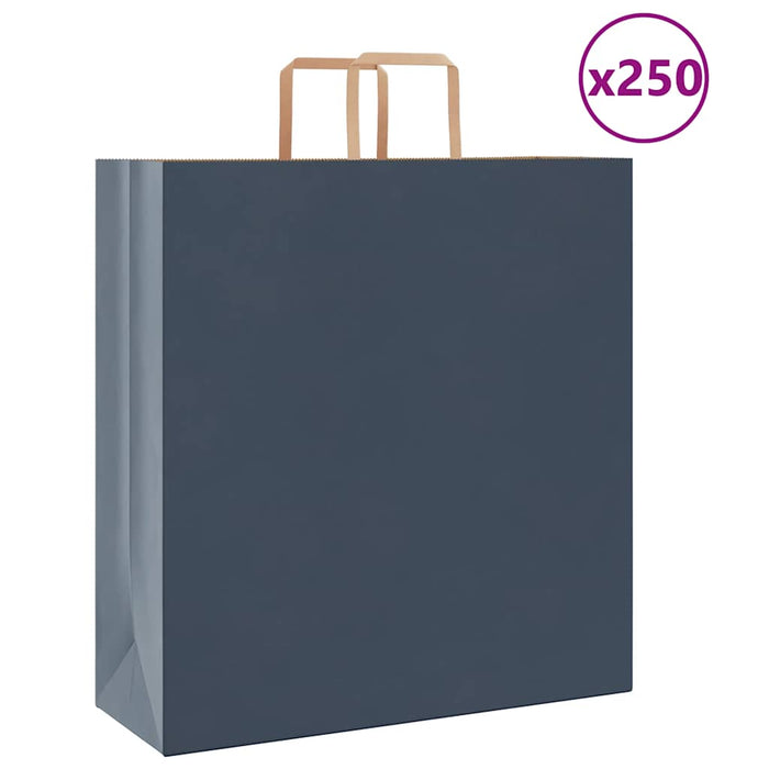 Sacchetti di Carta 250 pz con Manici Blu 45x17x48 cm