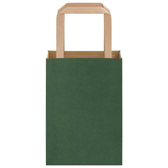 Sacchetti di Carta 50 pz con Manici Verdi 15x8x21 cm 4101935