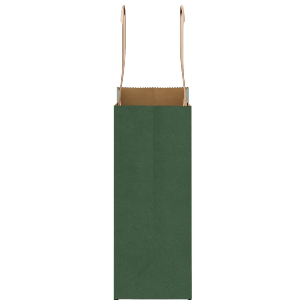vidaXL Sacchetti di Carta 50 pz con Manici Verdi 15x8x21 cm