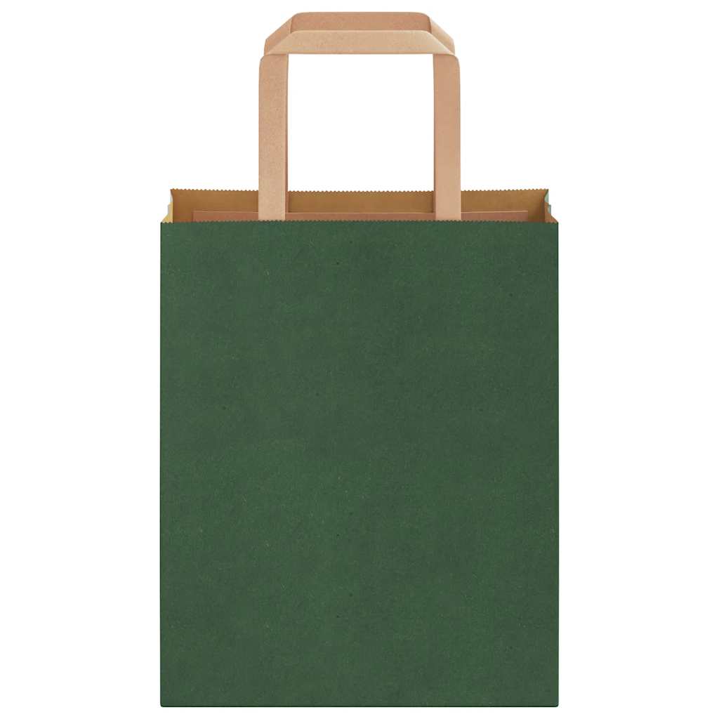 vidaXL Sacchetti di Carta 50 pz con Manici Verdi 18x8x22 cm