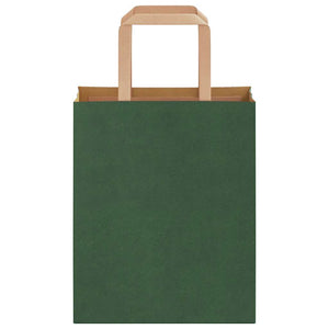 vidaXL Sacchetti di Carta 50 pz con Manici Verdi 18x8x22 cm