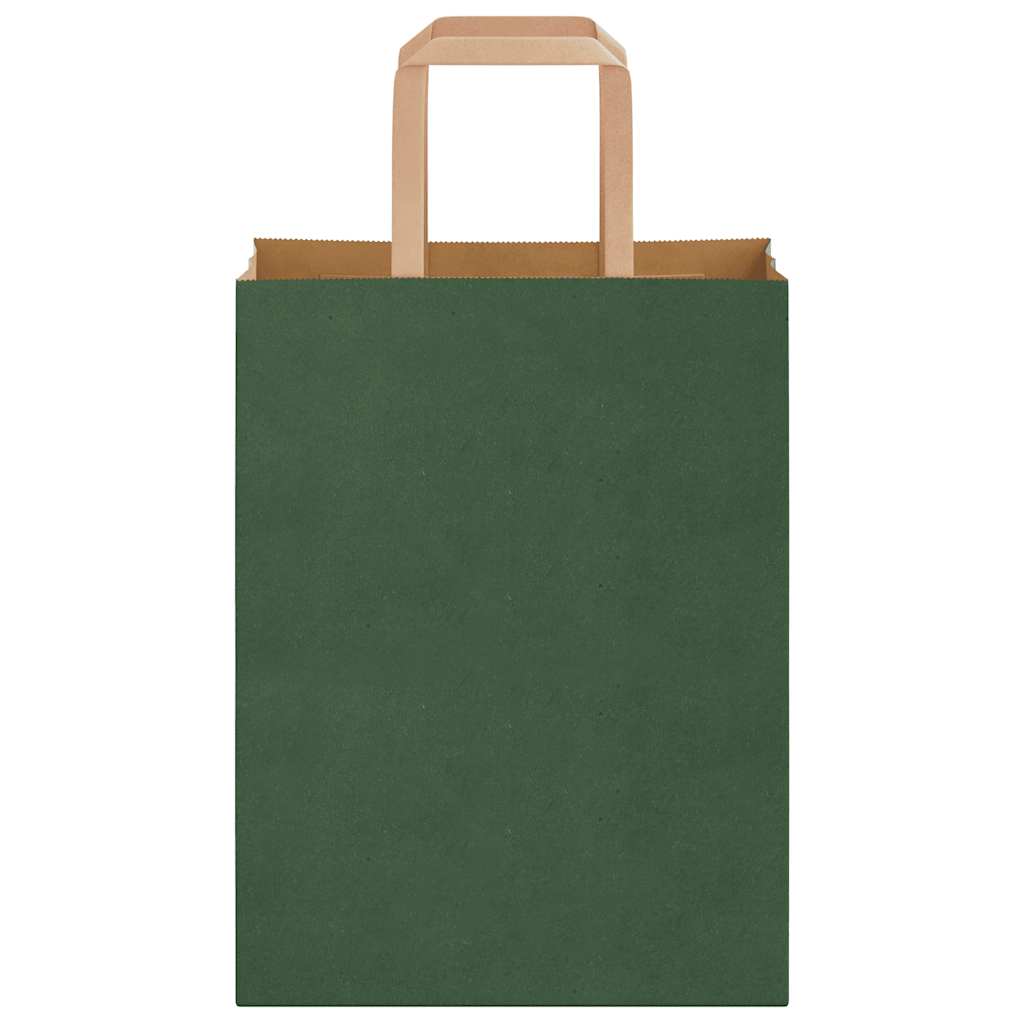Sacchetti di Carta 50 pz con Manici Verdi 21x11x28 cm 4101937