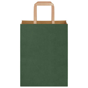 Sacchetti di Carta 50 pz con Manici Verdi 21x11x28 cm 4101937