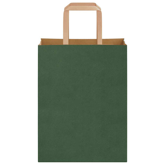 Sacchetti di Carta 50 pz con Manici Verdi 21x11x28 cm 4101937