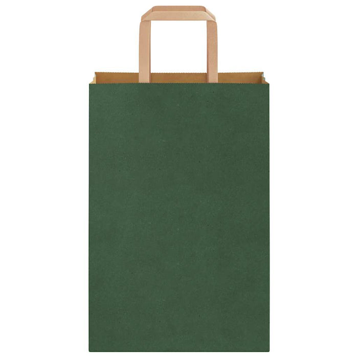 Sacchetti di Carta 50 pz con Manici Verdi 21x11x31 cm 4101938