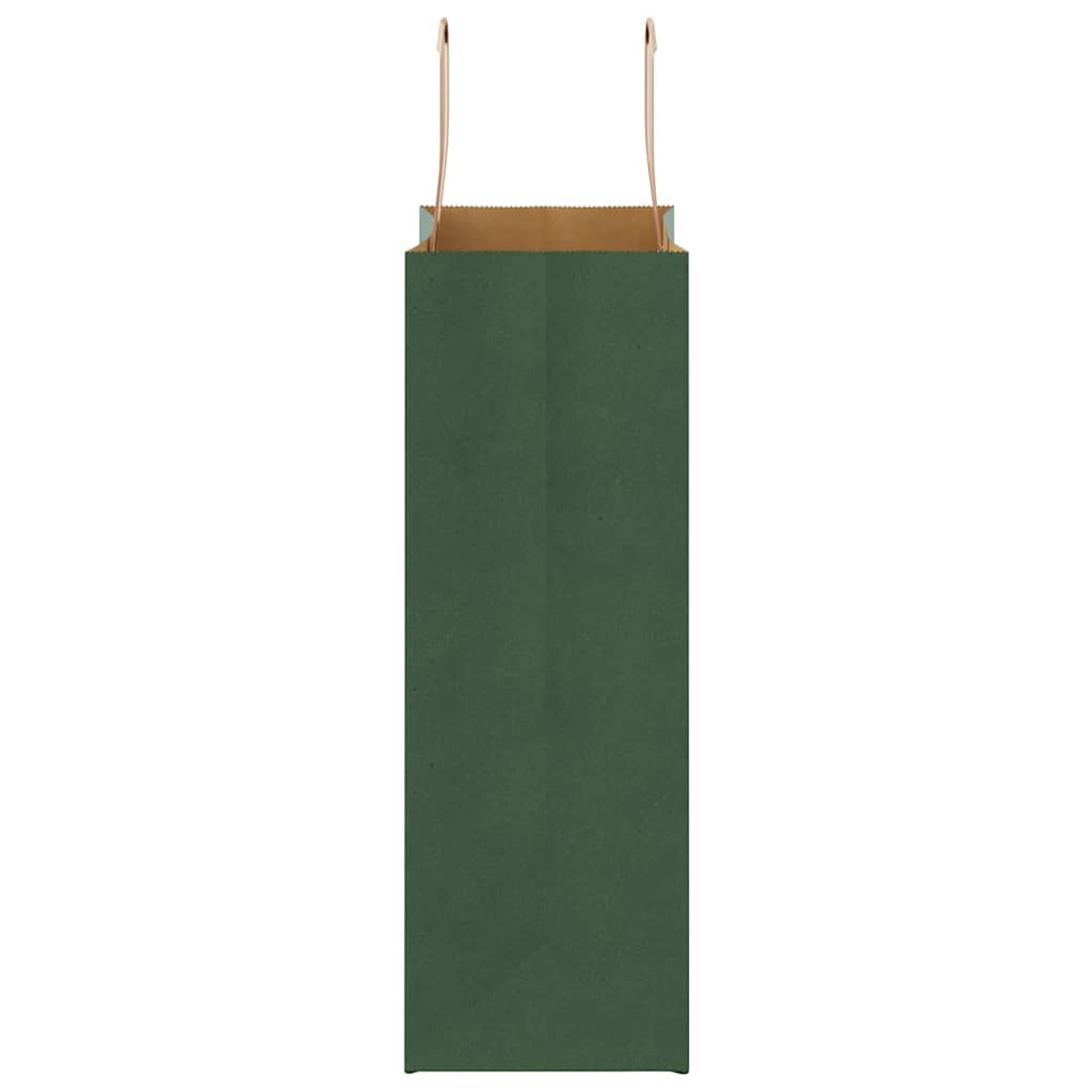 Sacchetti di Carta 50 pz con Manici Verdi 21x11x31 cm 4101938