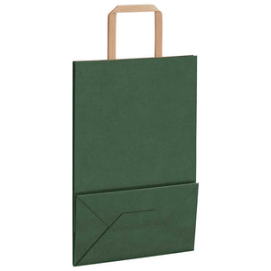 Sacchetti di Carta 50 pz con Manici Verdi 21x11x31 cm 4101938