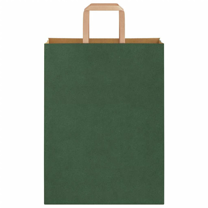 Sacchetti di Carta 50 pz con Manici Verdi 26x12x35 cm 4101940