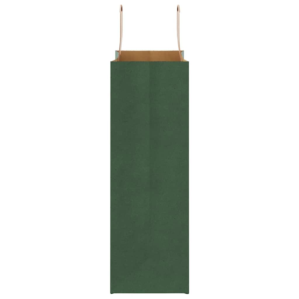 vidaXL Sacchetti di Carta 50 pz con Manici Verdi 26x12x35 cm