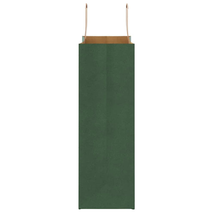vidaXL Sacchetti di Carta 50 pz con Manici Verdi 26x12x35 cm