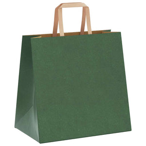 Sacchetti di Carta 50 pz con Manici Verdi 26x17x25 cm 4101941