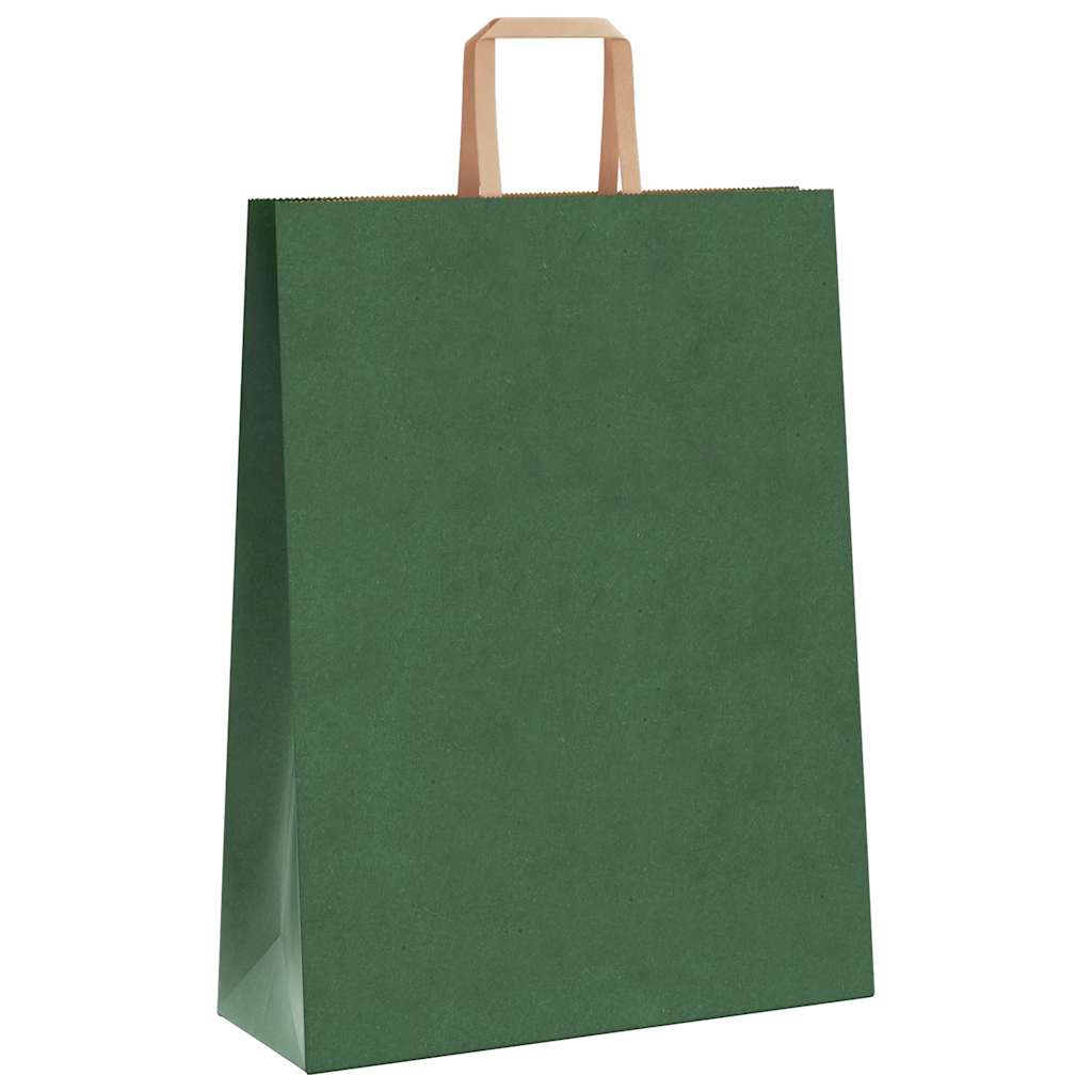 Sacchetti di Carta 50 pz con Manici Verdi 32x12x42 cm 4101942