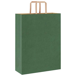 vidaXL Sacchetti di Carta 50 pz con Manici Verdi 32x12x42 cm