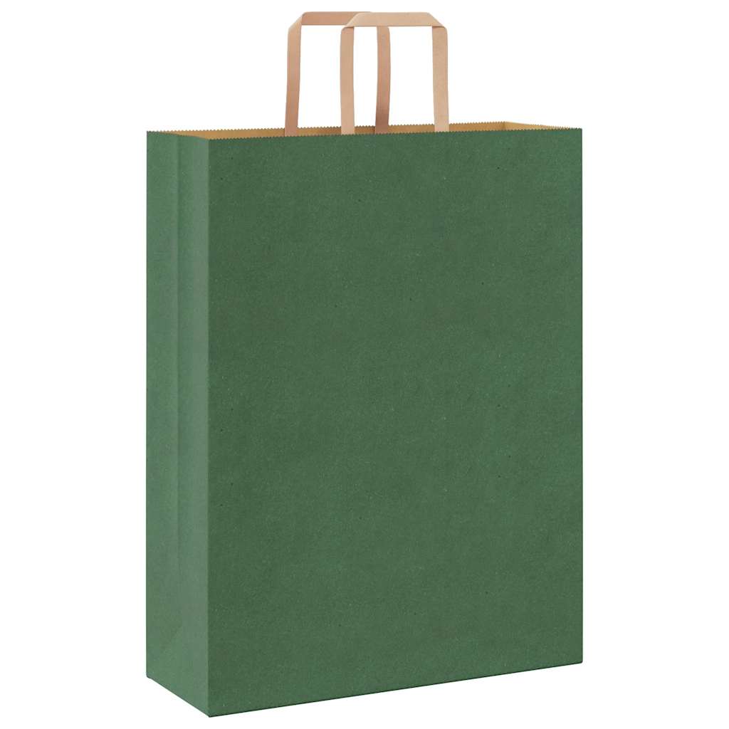 Sacchetti di Carta 50 pz con Manici Verdi 32x12x42 cm 4101942