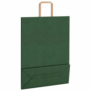 Sacchetti di Carta 50 pz con Manici Verdi 32x12x42 cm 4101942