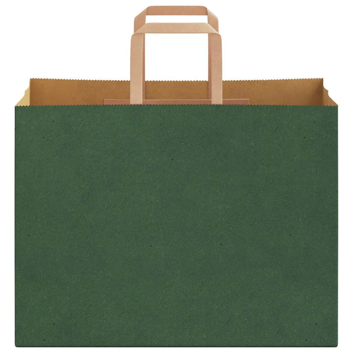 Sacchetti di Carta 50 pz con Manici Verdi 32x17x25 cm 4101943