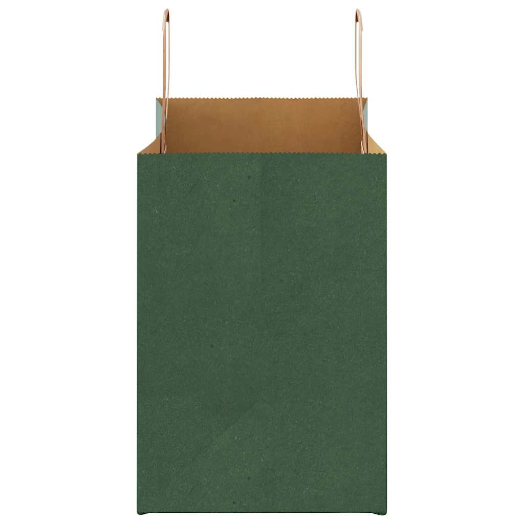 Sacchetti di Carta 50 pz con Manici Verdi 32x17x25 cm 4101943