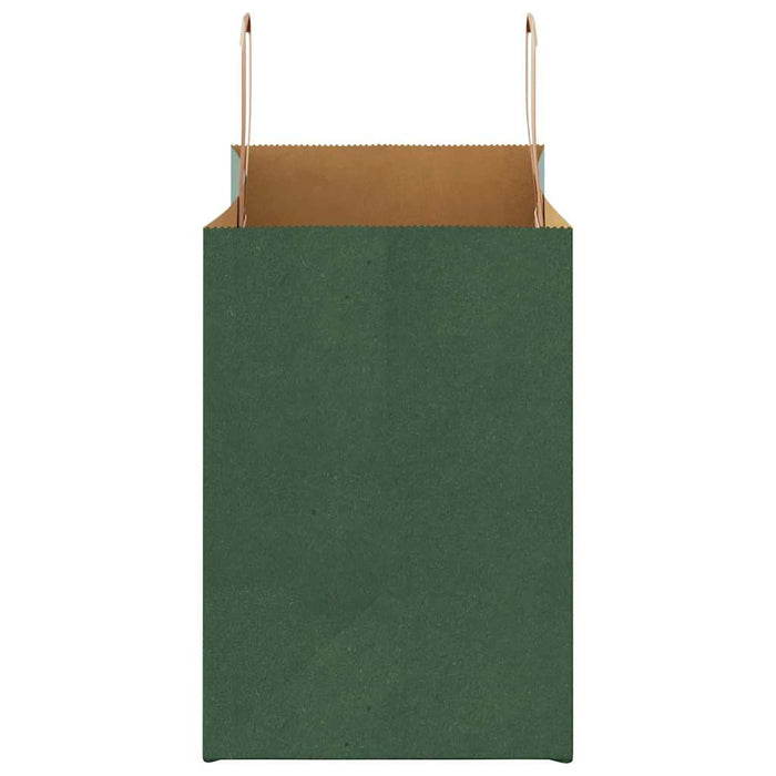 Sacchetti di Carta 50 pz con Manici Verdi 32x17x25 cm 4101943