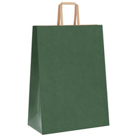 Sacchetti di Carta 50 pz con Manici Verdi 32x17x44 cm