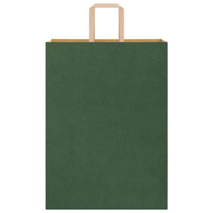 Sacchetti di Carta 50 pz con Manici Verdi 32x17x44 cm 4101944