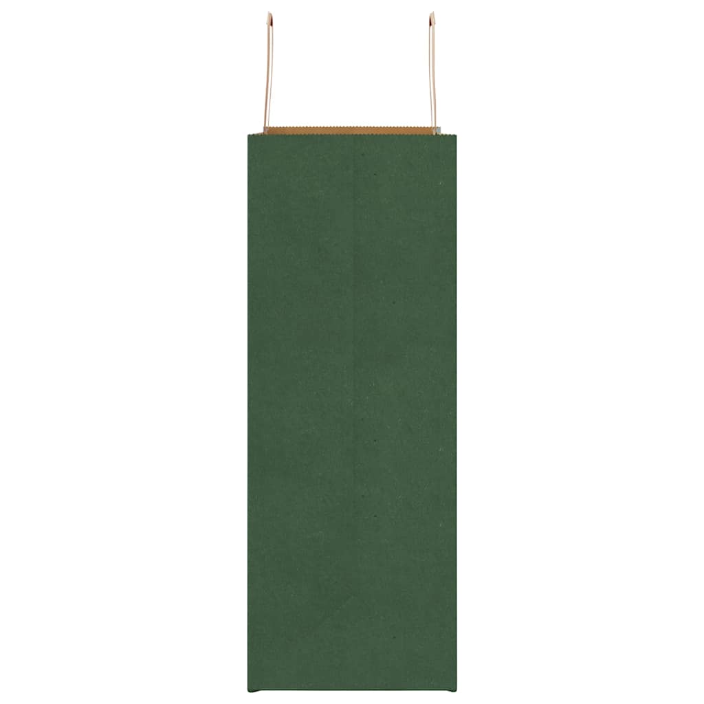 Sacchetti di Carta 50 pz con Manici Verdi 32x17x44 cm