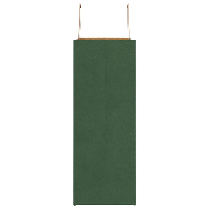 Sacchetti di Carta 50 pz con Manici Verdi 32x17x44 cm