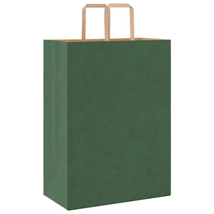 Sacchetti di Carta 50 pz con Manici Verdi 32x17x44 cm 4101944