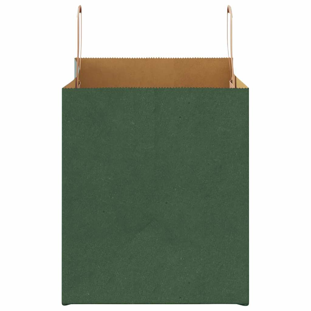 Sacchetti di Carta 50 pz con Manici Verdi 32x22x24 cm