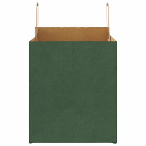 Sacchetti di Carta 50 pz con Manici Verdi 32x22x24 cm