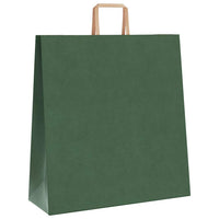 Sacchetti di Carta 50 pz con Manici Verdi 45x17x48 cm