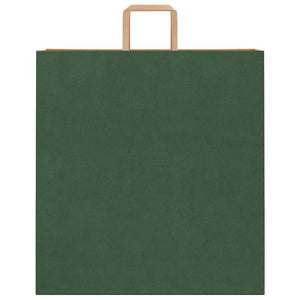 Sacchetti di Carta 50 pz con Manici Verdi 45x17x48 cm 4101947