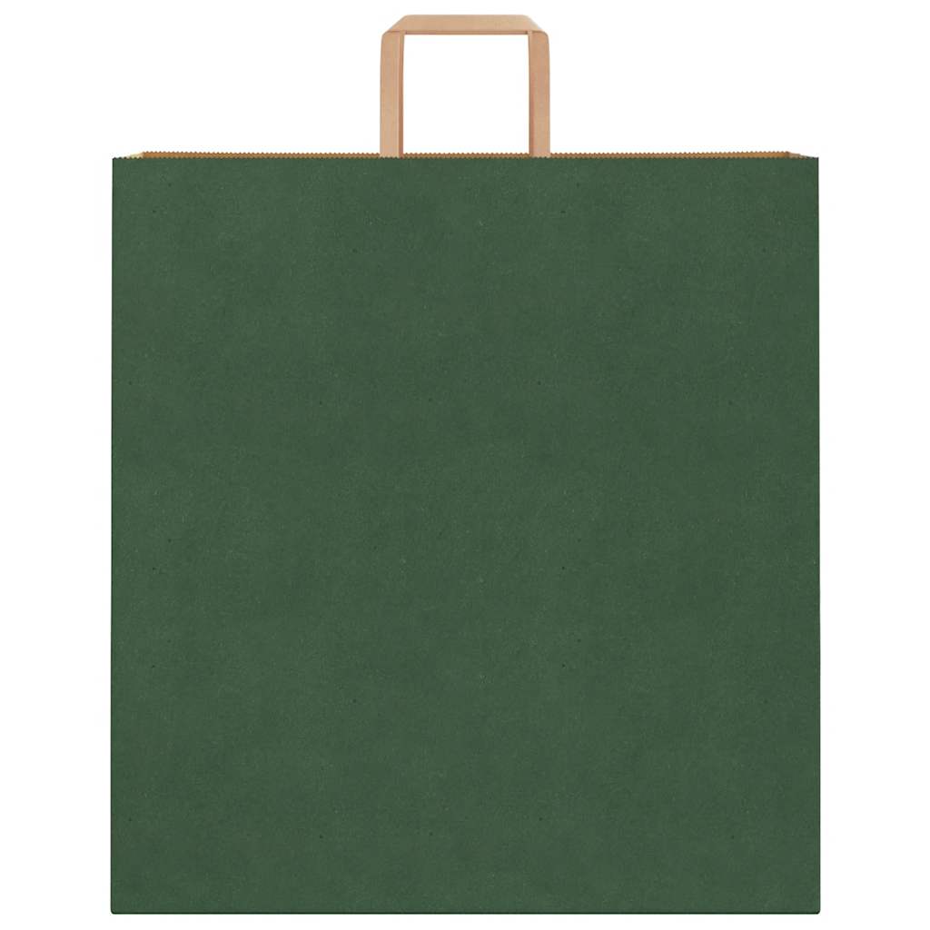 Sacchetti di Carta 50 pz con Manici Verdi 45x17x48 cm