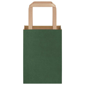 Sacchetti di Carta 250 pz con Manici Verdi 15x8x21 cm 4101949