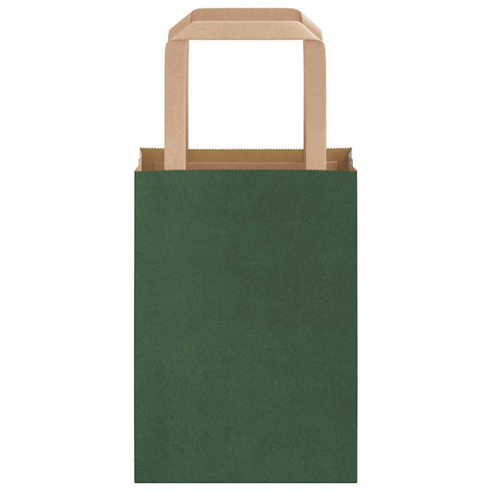 Sacchetti di Carta 250 pz con Manici Verdi 15x8x21 cm 4101949