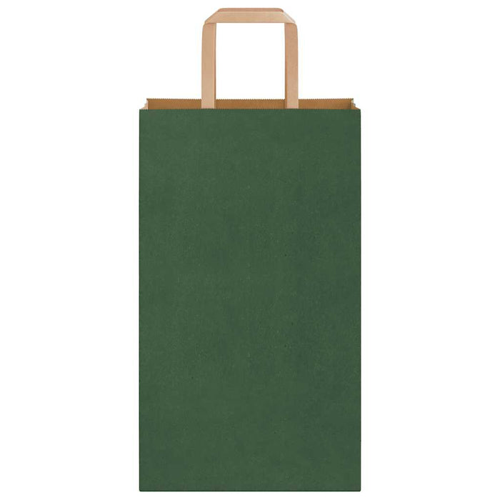 Sacchetti di Carta 250 pz con Manici Verdi 21x11x36 cm 4101953
