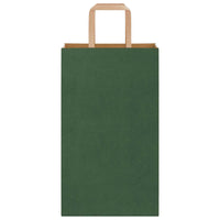 Sacchetti di Carta 250 pz con Manici Verdi 21x11x36 cm