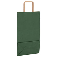 Sacchetti di Carta 250 pz con Manici Verdi 21x11x36 cm 4101953