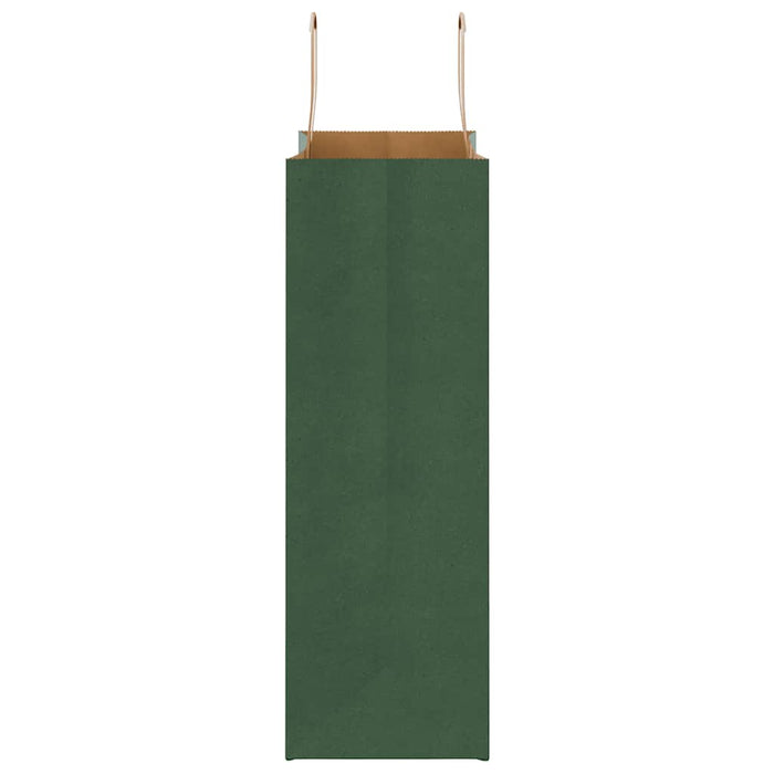 Sacchetti di Carta 250 pz con Manici Verdi 26x12x35 cm 4101954