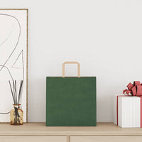 Sacchetti di Carta 250 pz con Manici Verdi 26x17x25 cm 4101955