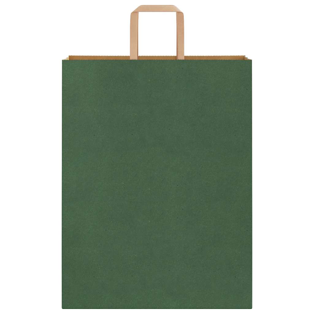 vidaXL Sacchetti di Carta 250 pz con Manici Verdi 32x12x42 cm