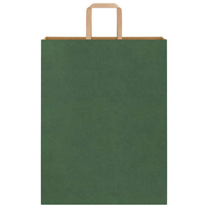 vidaXL Sacchetti di Carta 250 pz con Manici Verdi 32x12x42 cm