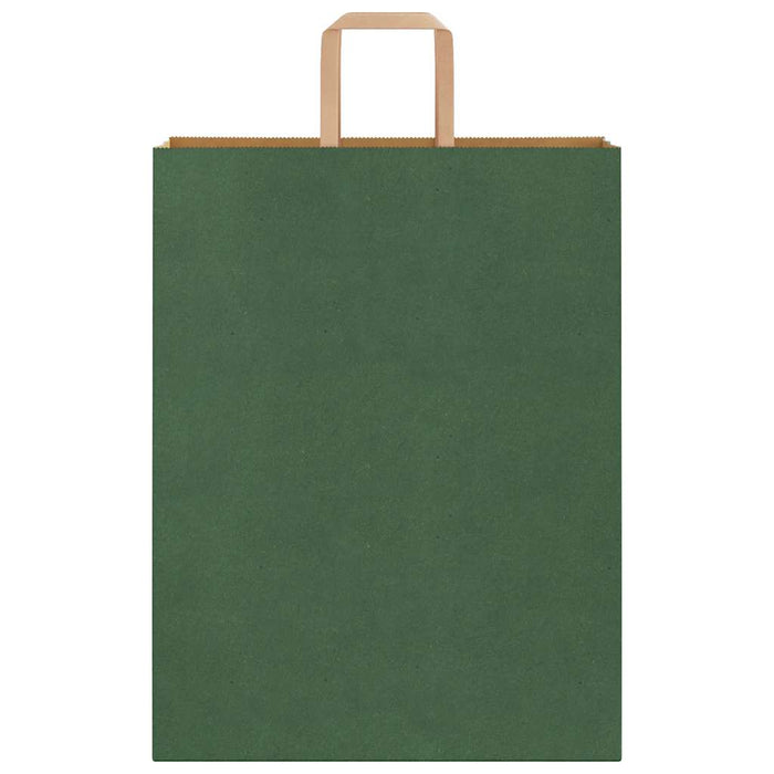 vidaXL Sacchetti di Carta 250 pz con Manici Verdi 32x12x42 cm