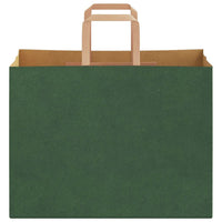 Sacchetti di Carta 250 pz con Manici Verdi 32x17x25 cm 4101957