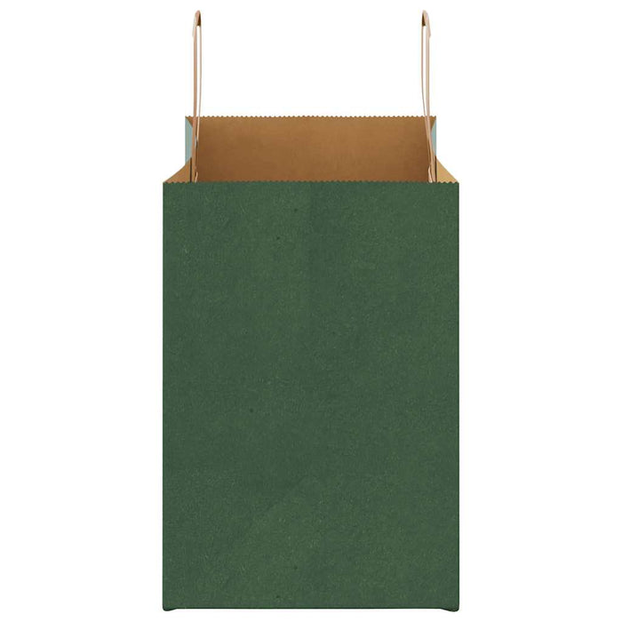 Sacchetti di Carta 250 pz con Manici Verdi 32x17x25 cm 4101957