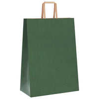 Sacchetti di Carta 250 pz con Manici Verdi 32x17x44 cm