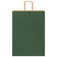 Sacchetti di Carta 250 pz con Manici Verdi 32x17x44 cm