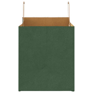 Sacchetti di Carta 250 pz con Manici Verdi 32x22x24 cm 4101959