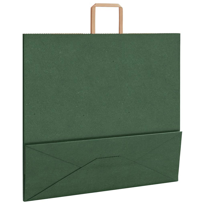 vidaXL Sacchetti di Carta 250 pz con Manici Verdi 54x15x49 cm